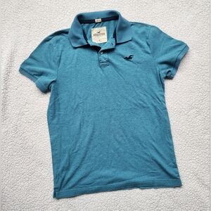 Men's Hollister Teal Stretch Polo